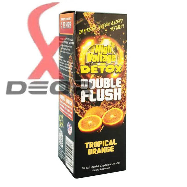 High Voltage Detox Double Flush – Tropical Orange Flavor | Herbal-Based Cleanser - XDeor