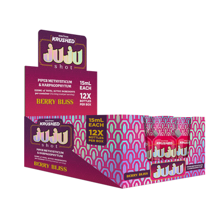 Krushed JUJU Kava Shot – Berry Bliss | Kava and Devil’s Claw Blend (15mL) 225mg 2 Pack