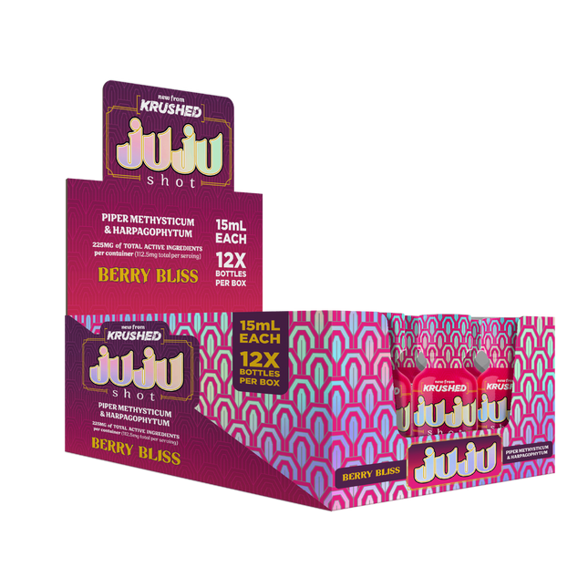 Krushed JUJU Kava Shot – Berry Bliss | Kava and Devil’s Claw Blend (15mL) 225mg 2 Pack