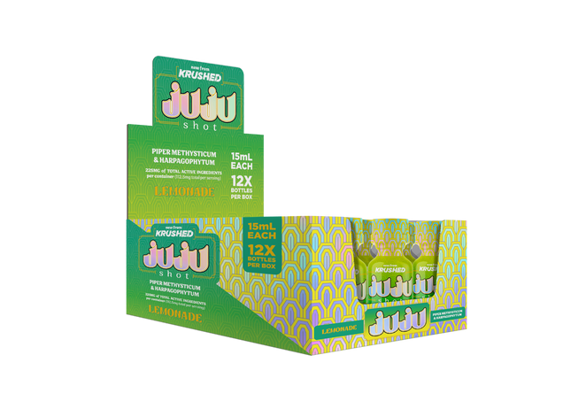 Krushed JUJU Kava Shot – Lemonade | Kava and Devil’s Claw Blend (15mL) 225mg 2 Pack