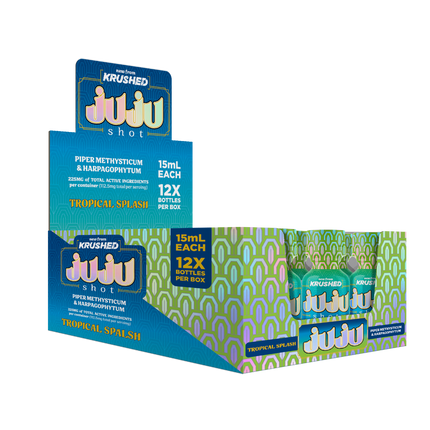 JUJU Tropical Splash – Kava & Devil’s Claw Liquid, 15mL (12-Bottle Box, 225mg Each)