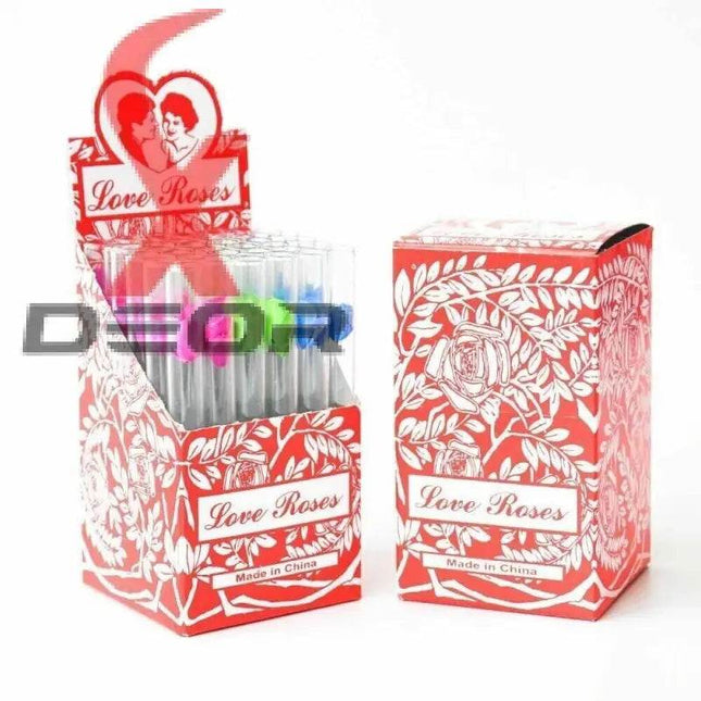 Love Roses Glass Tube with Flowers – 1 Box (36 Tubes) - XDeor