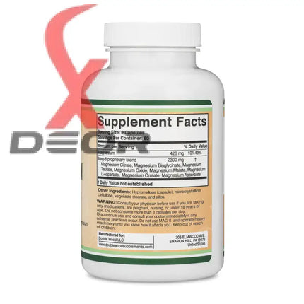 MAG-8 Magnesium Complex – 8 Forms of Magnesium for Optimal Health – 100 Capsules.