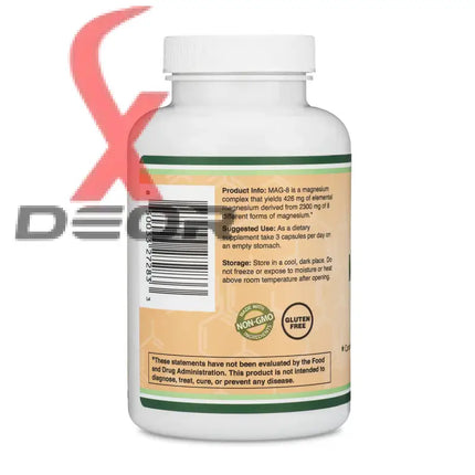 MAG-8 Magnesium Complex – 8 Forms of Magnesium for Optimal Health – 100 Capsules.