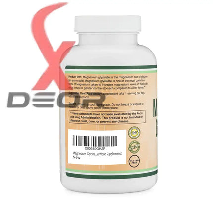 Magnesium Glycinate 400mg – High Absorption & Gentle on Stomach – 180 Capsules.