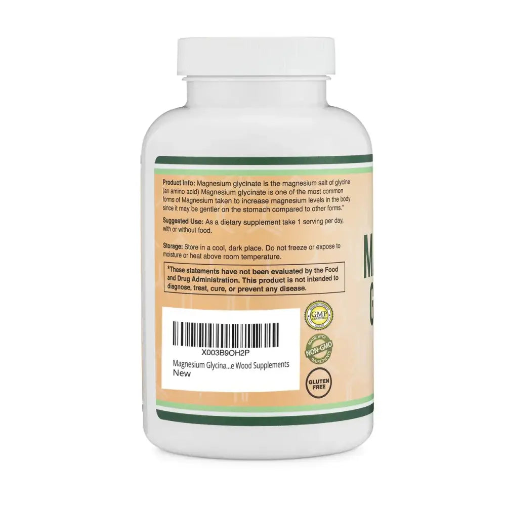 Magnesium Glycinate 400mg – High Absorption Gentle on Stomach (180 Capsules) - Dietary Supplement