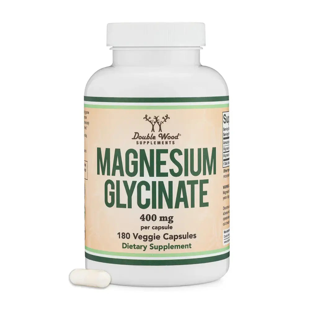 Magnesium Glycinate 400mg – High Absorption Gentle on Stomach (180 Capsules) - Dietary Supplement