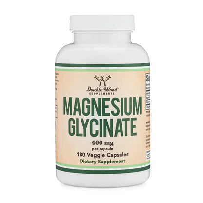 Magnesium Glycinate 400mg – High Absorption Gentle on Stomach (180 Capsules) - Dietary Supplement