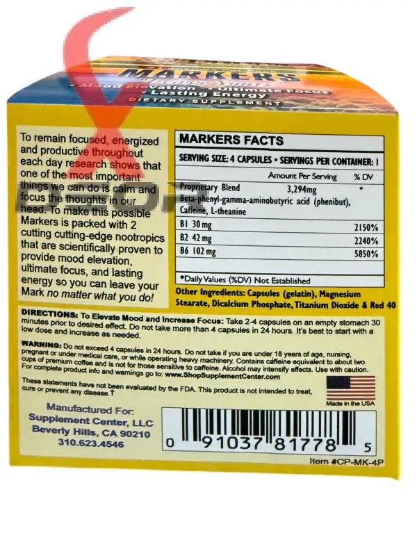 Markers "Leave Yours" – Mood, Focus & Energy Capsules (12 Pack).
