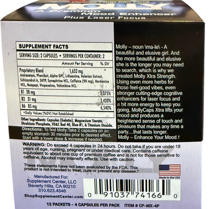 Molly – Premium Mood Enhancer + Laser Focus – Extra Strength Box (12 Packets, 2 Servings Each)