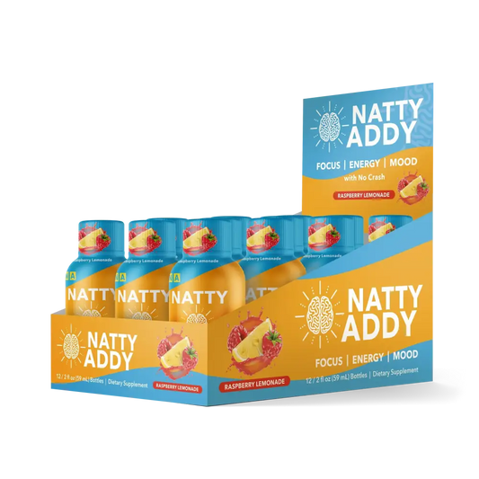 Natty Addy 2oz Energy Shots – Fast-Acting Focus & Performance Boost - Full Box - Dietary Supplement