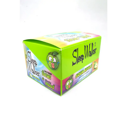 New Sleep Walker Sour Apple 2oz box, boosting focus and mood with a vibrant green design.