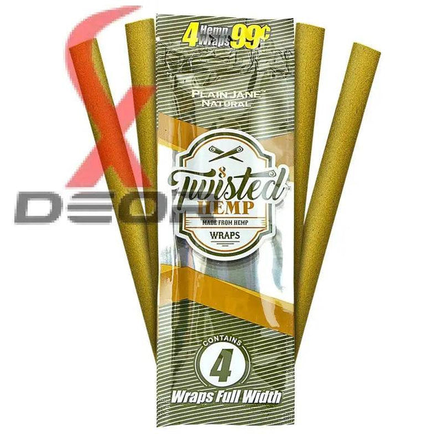 Plain Jane 60 High Quality Twisted Hemp Rolling Papers 15pack - XDeor