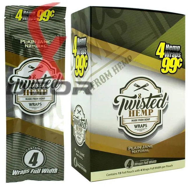 Plain Jane 60 High Quality Twisted Hemp Rolling Papers 15pack - XDeor