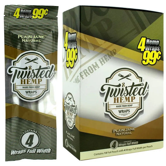 Plain Jane 60 High Quality Twisted Hemp Rolling Papers 15pack
