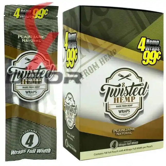 Plain Jane 60 High Quality Twisted Hemp Rolling Papers 15pack - XDeor