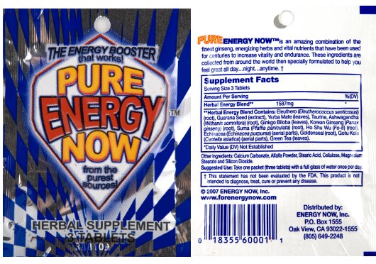 Pure Energy Now – Herbal Energy Booster Tablets | Natural Focus 2 BOXES OF 24 PACKS EACH