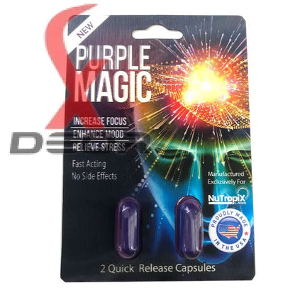 Purple Magic Focus Mood Enhancement Full Box 12 Card 24 Capsule.
