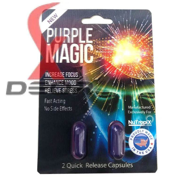 Purple Magic Focus Mood Enhancement Full Box 12 Card 24 Capsule - XDeor