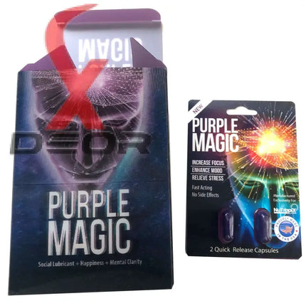 Purple Magic Focus Mood Enhancement Full Box 12 Card 24 Capsule.
