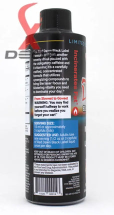 Red Dawn Black Label Formula 8oz Bottle 16 Serving 1 Bottle.