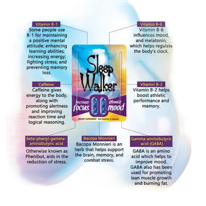 Red Dawn Sleep Walker Mood Enhancer Full Box 12 Bottles of 20 Capsule - XDeor