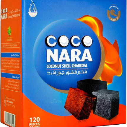Coco Nara Coconut Shell Charcoal – 120 Pieces Natural Hookah Coals