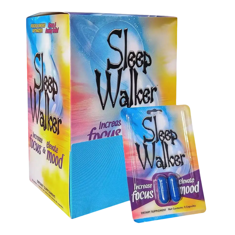 Sleep Walker 20 Capsules Blister Pack Focus & Mood Optimizer - 10 Pack OF 2CT - XDeor