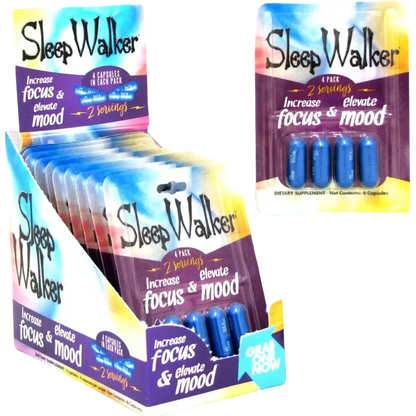 12 Pack 4CT Sleep Walker Capsules Focus & Mood Optimizer - 48 CAPS FULL BOX - XDeor