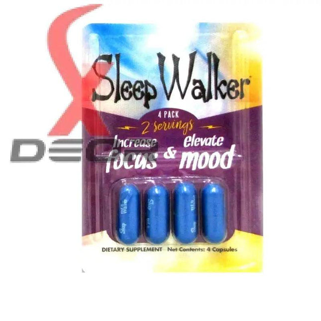 Sleep Walker Capsules 4 Count Blister Focus & Mood Optimizer Full Box 48 Capsule - XDeor