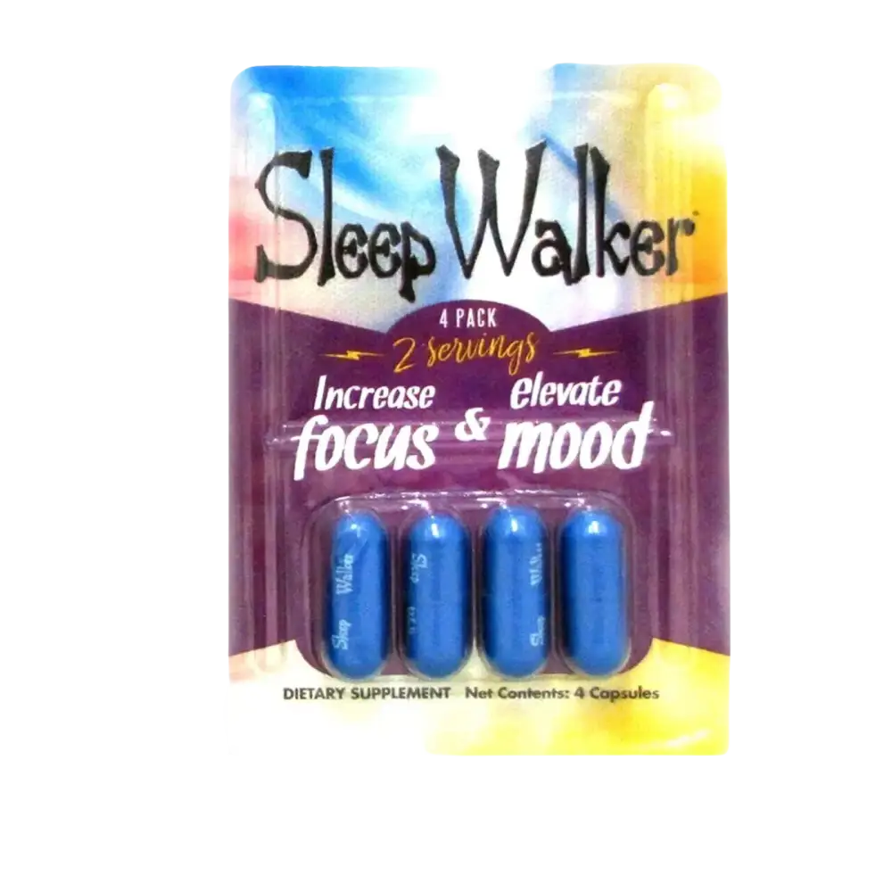 Sleep Walker Capsules 4 Count Blister Focus & Mood Optimizer Full Box 48 Capsule Georgia Wholesale