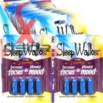 Sleep Walker Capsules 4 Count Blister Focus & Mood Optimizer Full Box 48 Capsule.