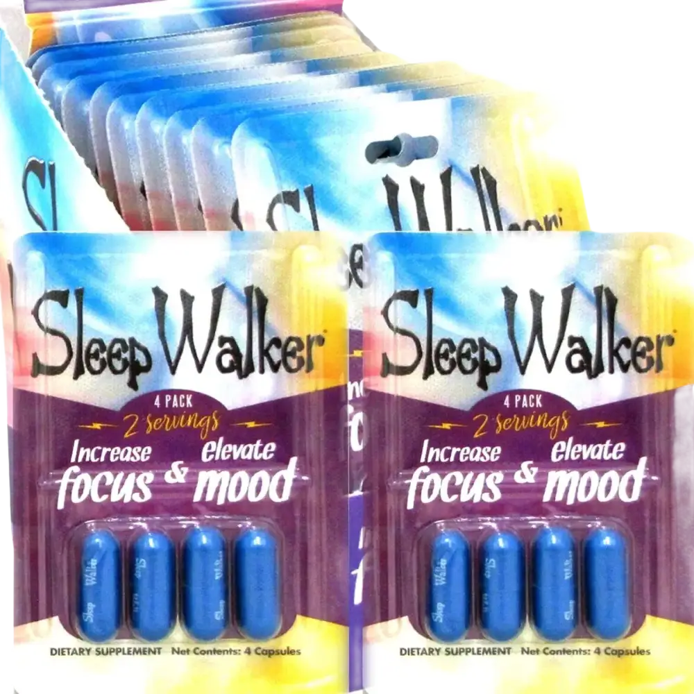 Sleep Walker Capsules 4 Count Blister Focus & Mood Optimizer Full Box 48 Capsule Georgia Wholesale