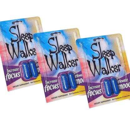 Sleep Walker Capsules Focus & Mood Optimizer Blister - 24 Pack of 2CT Full Box - XDeor
