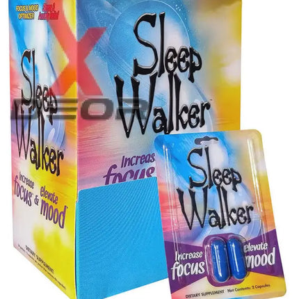 Sleep Walker Capsules Focus & Mood Optimizer – Full Box 24 Packs of 2 Capsules (48 Capsules Total) | Blister Pack.