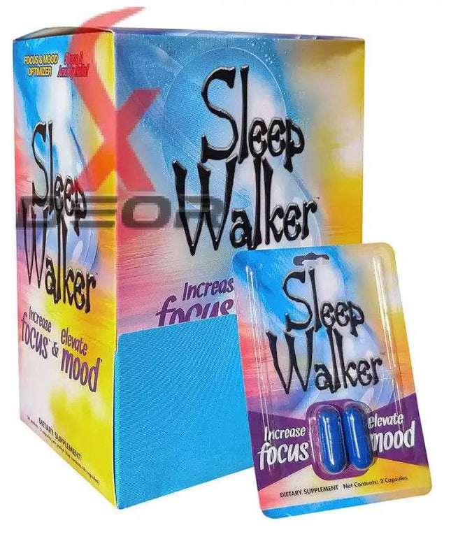 Sleep Walker Capsules Focus & Mood Optimizer – Full Box 24 Packs of 2 Capsules (48 Capsules Total) | Blister Pack - XDeor