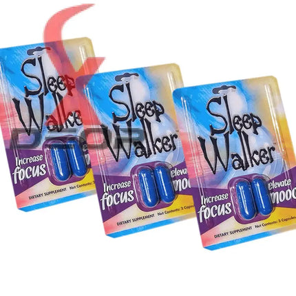 Sleep Walker Capsules Focus & Mood Optimizer – Full Box 24 Packs of 2 Capsules (48 Capsules Total) | Blister Pack.