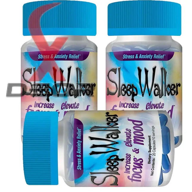 80 Capsules Sleep Walker Mood Enhancer 4 Bottles of 20 Red Dawn Pill Caps - XDeor