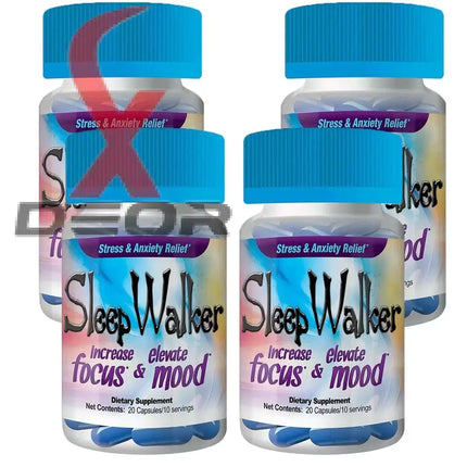 Sleep Walker Focus & Mood Enhancer – 5 Bottles (100 Capsules Total) | Red Dawn RXD | Mental Clarity, Energy & Mood Boost.