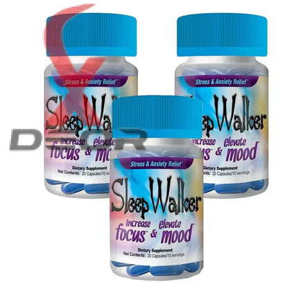 Sleep Walker Focus & Mood Enhancer – 5 Bottles (100 Capsules Total) | Red Dawn RXD | Mental Clarity, Energy & Mood Boost.