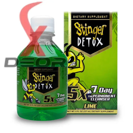 Stinger Detox 5X 7-Day Extra Strength Permanent Cleanse – Lime Flavor – 8 FL OZ - Detox