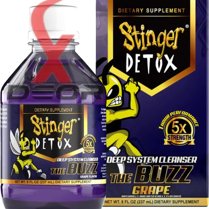 Stinger Detox Buzz 5X Extra Strength Drink – Grape – 8 FL OZ.