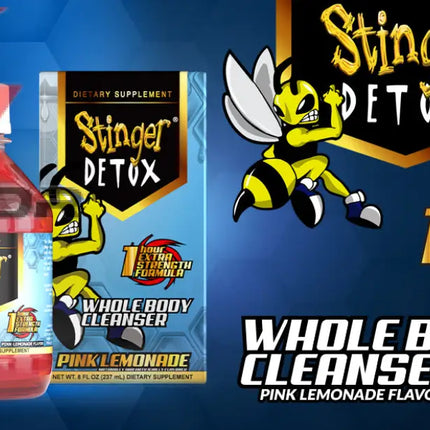 Stinger Detox Whole Body Cleanser – 1 Hour Extra Strength Drink – Pink Lemonade – 8 FL OZ.