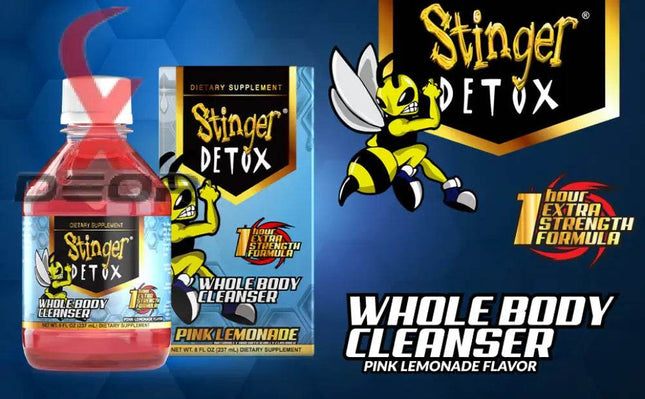 Stinger Detox Whole Body Cleanser – 1 Hour Extra Strength Drink – Pink Lemonade – 8 FL OZ - XDeor