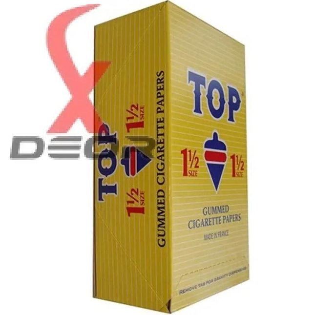 Top 1.5 (1/2) Rolling Papers – Full Box (24 Booklets) | Ultra Thin, Smooth Burn - XDeor