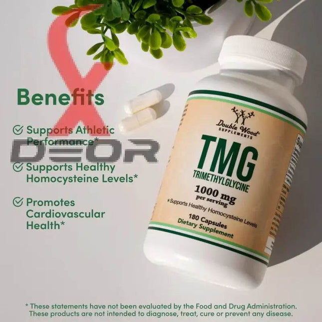 Trimethylglycine (TMG) 1000mg – Supports Cardiovascular & Athletic Performance – 120 Capsules - XDeor