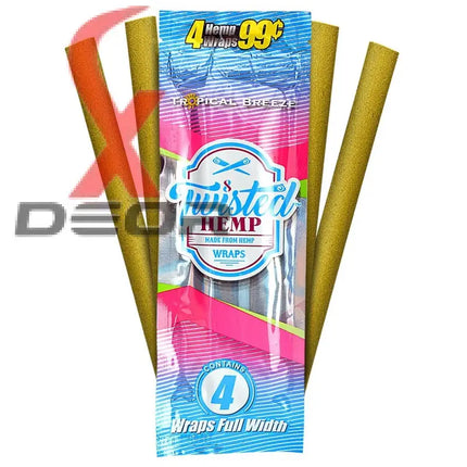 Tropical Breeze 60 High Quality Twisted Hemp Rolling Papers 15pack.