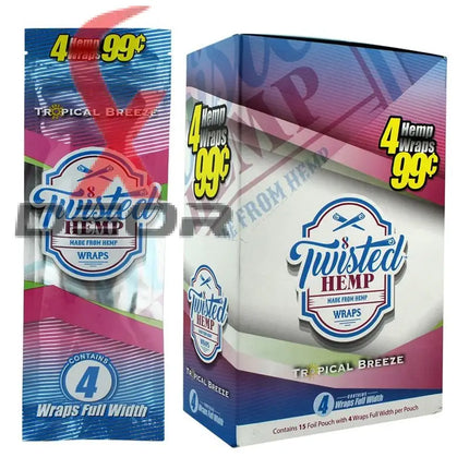 Tropical Breeze 60 High Quality Twisted Hemp Rolling Papers 15pack.