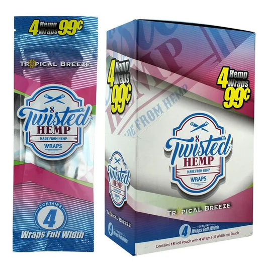 Tropical Breeze 60 High Quality Twisted Hemp Rolling Papers 15pack