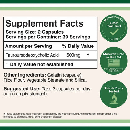 TUDCA Double Wood Supplments  Liver Support 60 capsules